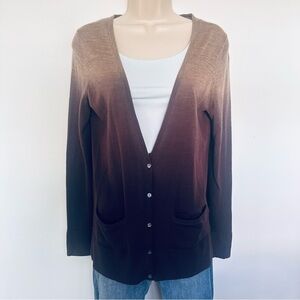 GAP Ombre Purple and Tan Women's Wool Cardigan Size Medium